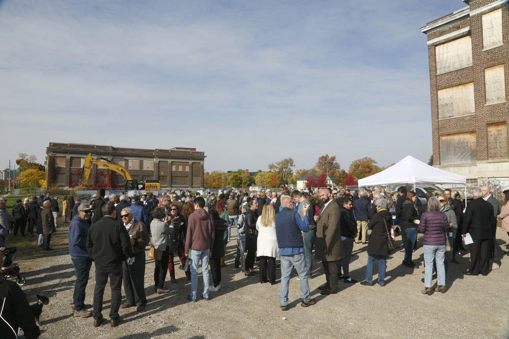 A photo from Vision SoHo Alliance groundbreaking ceremony in London Ontario. Hundreds of people gathered to witness and celebrate.