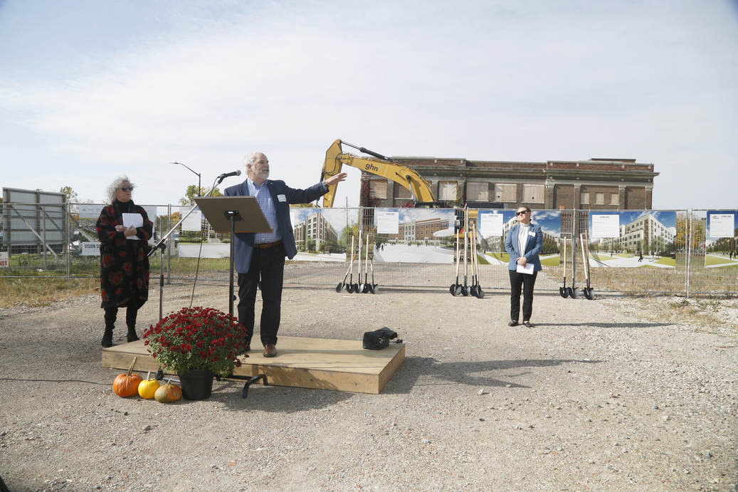 A photo from Vision SoHo Alliance groundbreaking ceremony in London Ontario. Hundreds of people gathered to witness and celebrate.