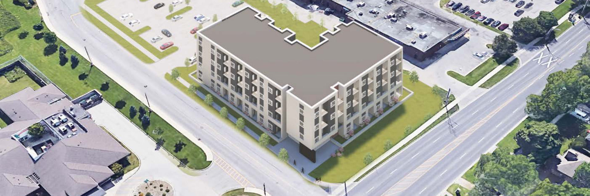 Proposed development site at 440 Clarke Road for a Zerin Development Corporation affordable housing project in London Ontario.