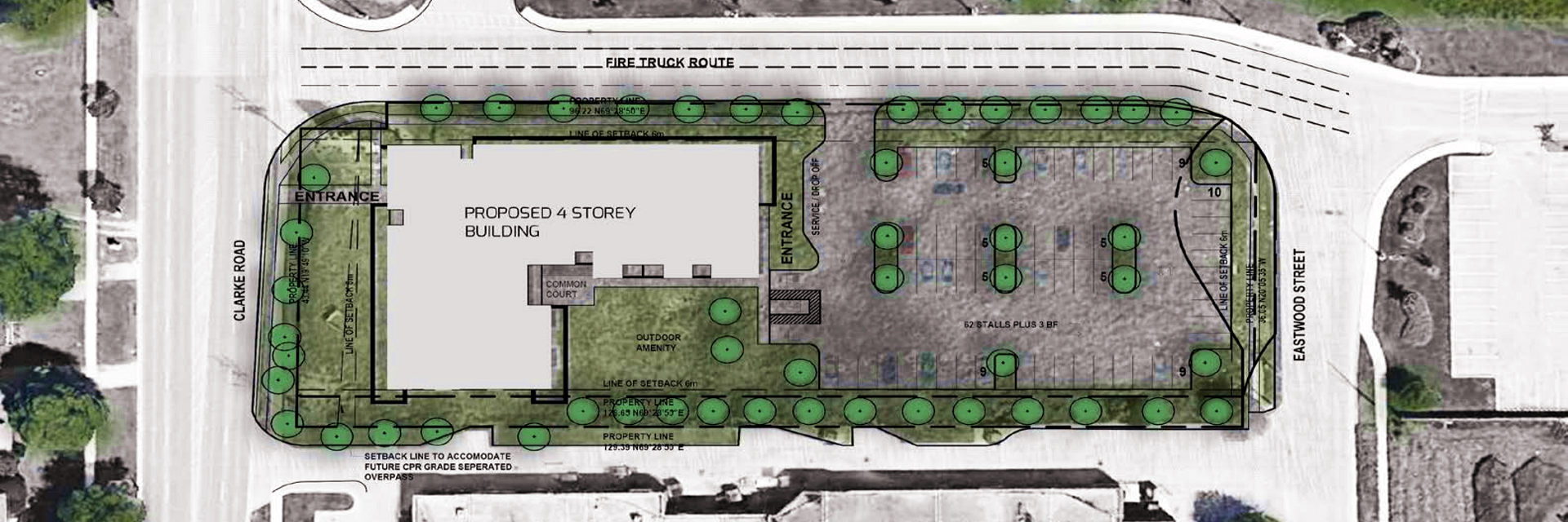 Proposed development site at 440 Clarke Road for a Zerin Development Corporation affordable housing project in London Ontario.
